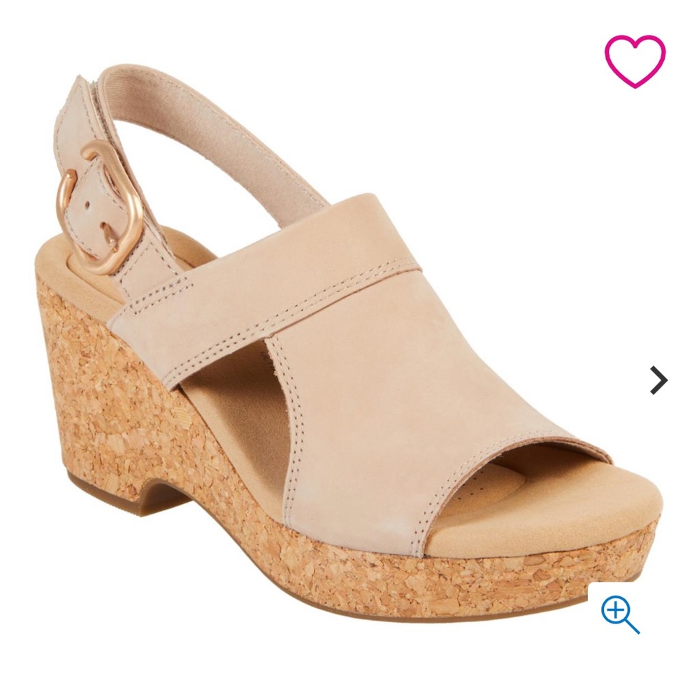 Clark’s Collection Giselle Rose Nubuck Wedge Sandal